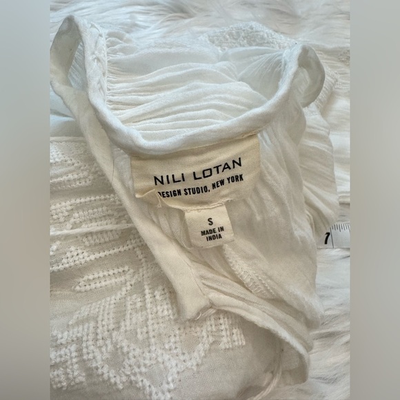 Nili Lotan Bohemian Embroidered Peasant Blouse S - Picture 7 of 9